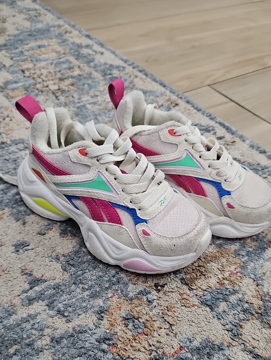 Reebok Other - Reebok White Sneakers with Pink, Mint & Blue Accents